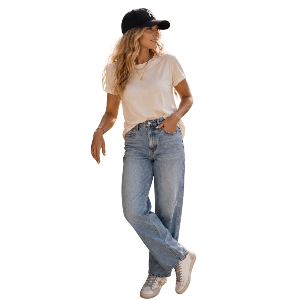 AGOLDE "90s"  Mid Rise Loose Fit Jeans Light Indigo Organic Cotton 26 - Picture 2 of 14